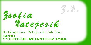 zsofia matejcsik business card